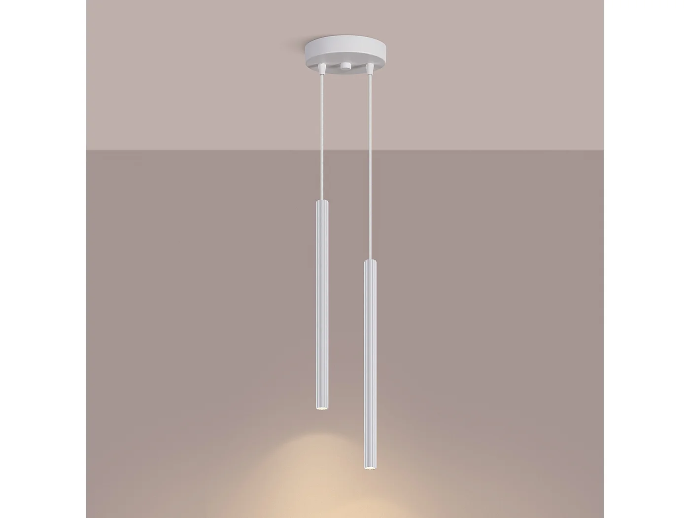 Hängelampe Arche modern aus  Stahl - 2 lichtquellen - L.15 x H. cm - Weiß