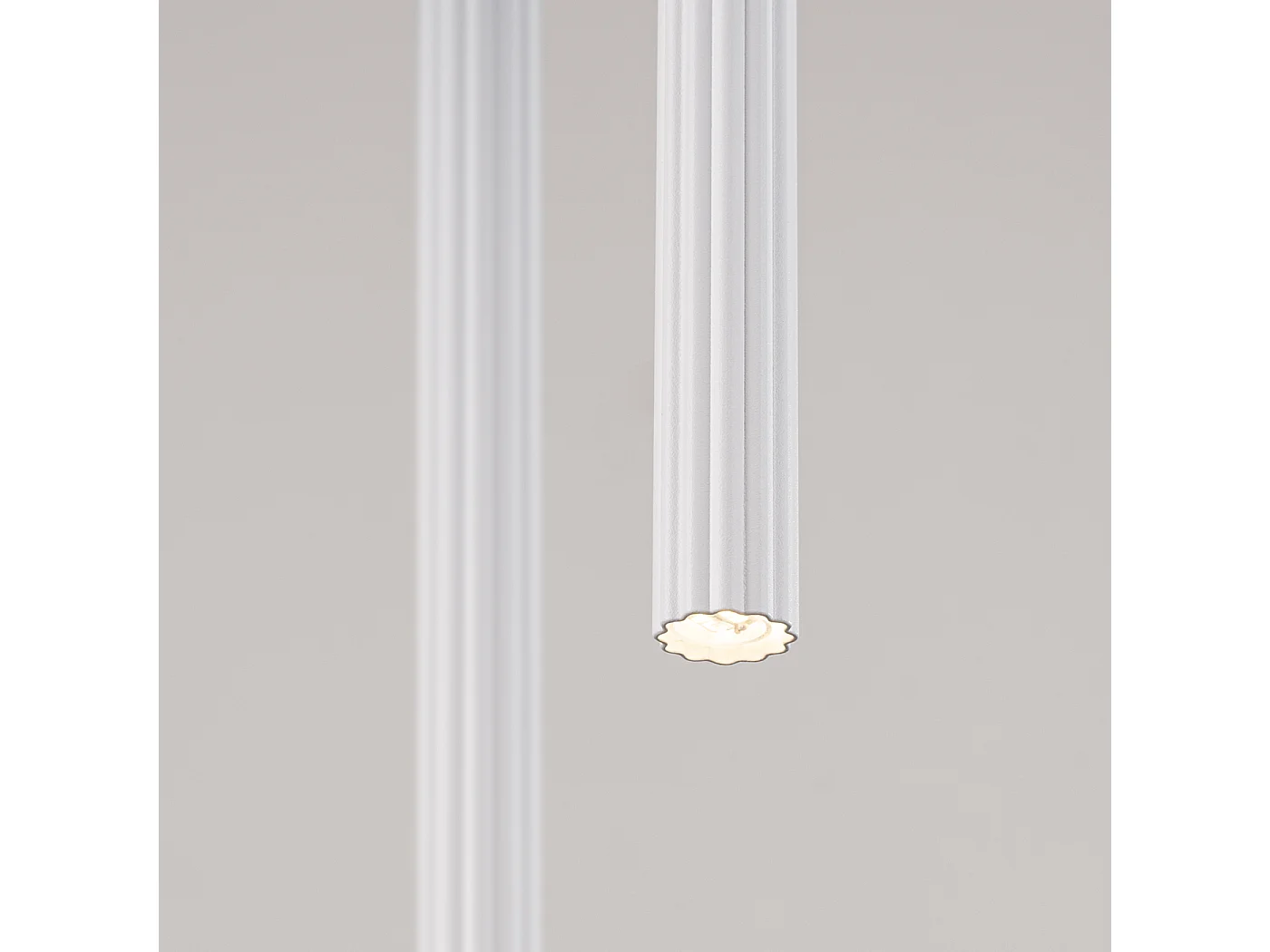 Hängelampe Arche modern aus  Stahl - 2 lichtquellen - L.15 x H. cm - Weiß