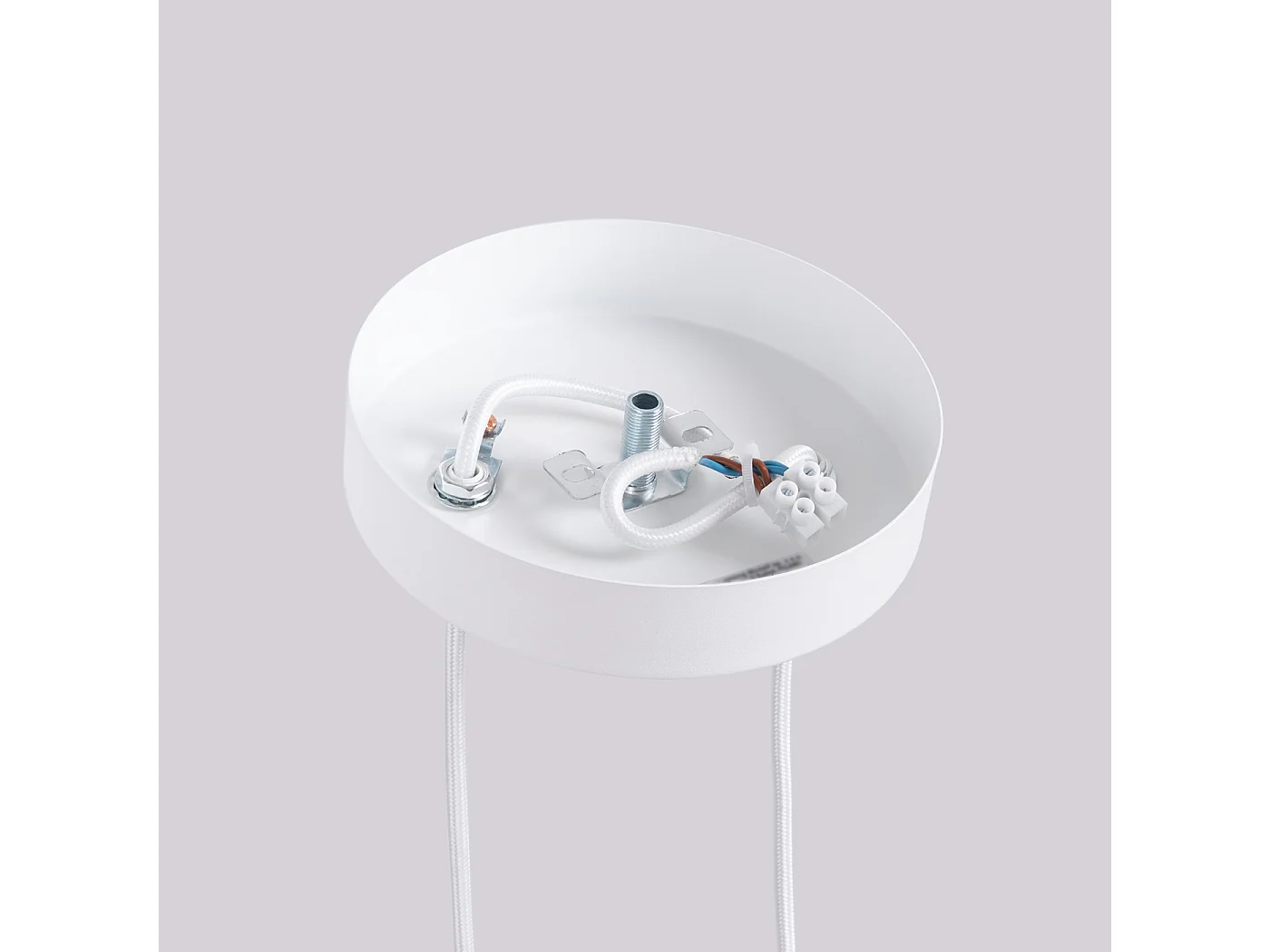 Hängelampe Arche modern aus  Stahl - 2 lichtquellen - L.15 x H. cm - Weiß