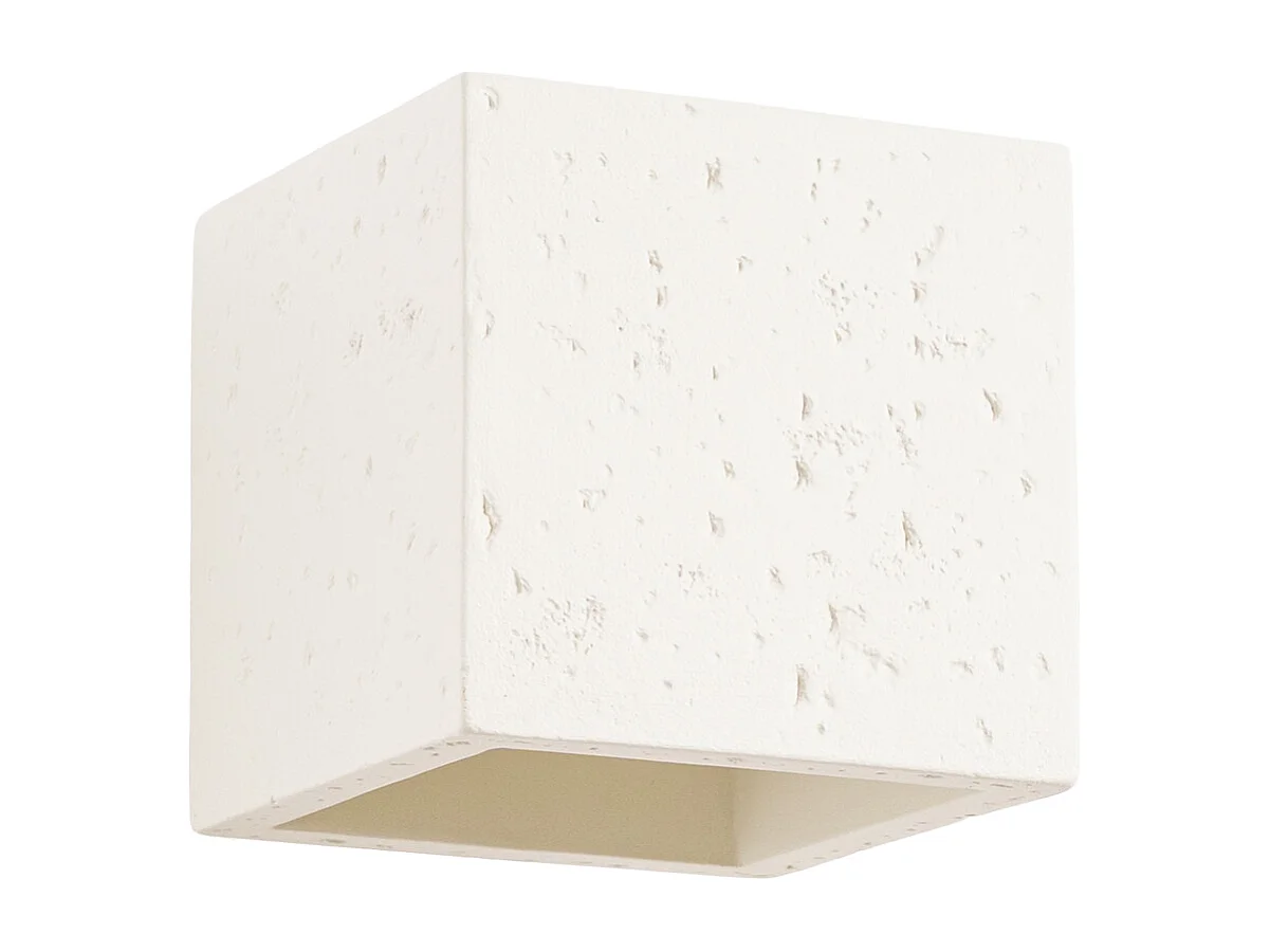 Wandleuchte Quad Industrie aus  Beton - 1 lichtquellen - L.10 x H. cm - Beige