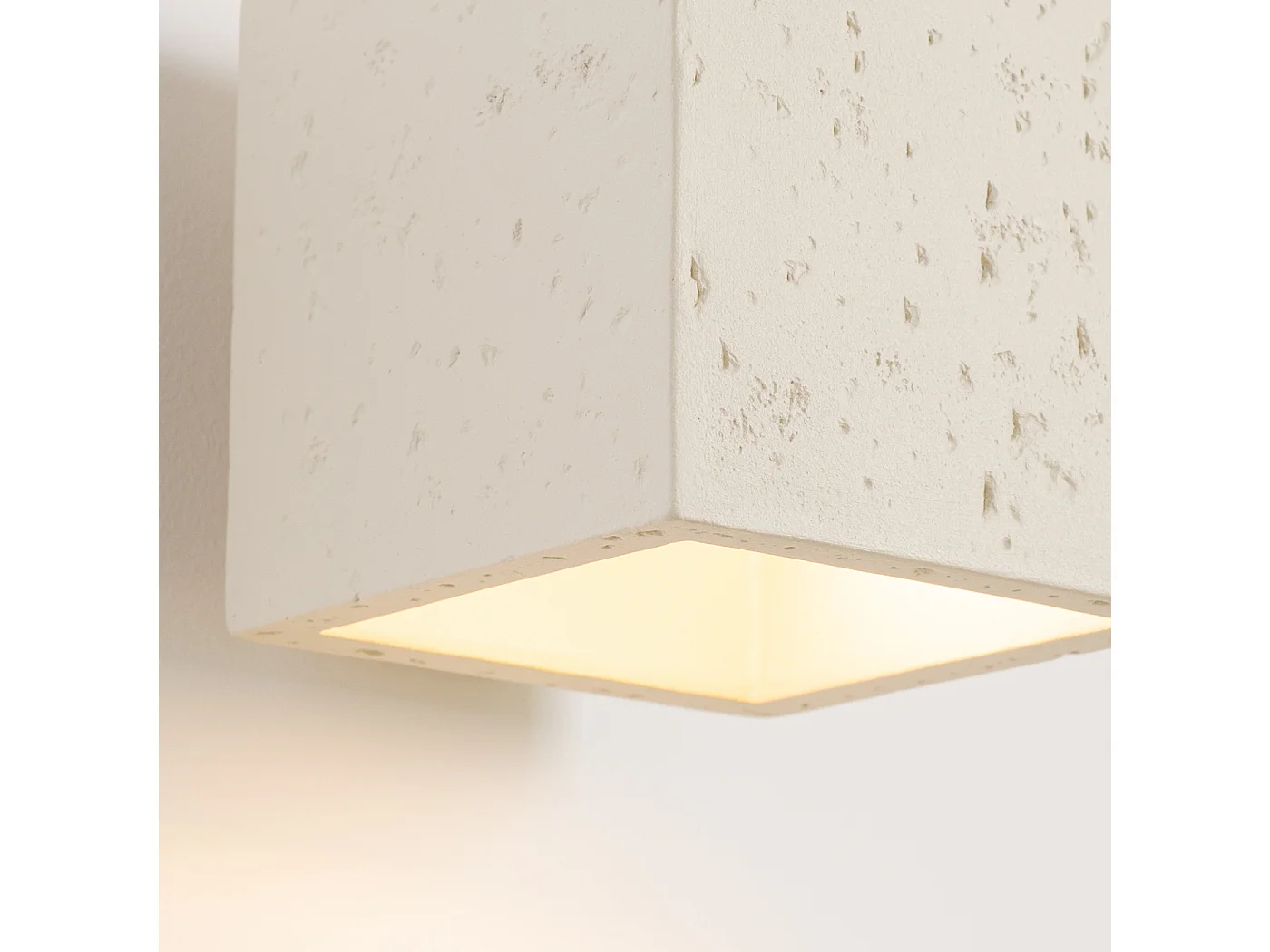 Wandleuchte Quad Industrie aus  Beton - 1 lichtquellen - L.10 x H. cm - Beige