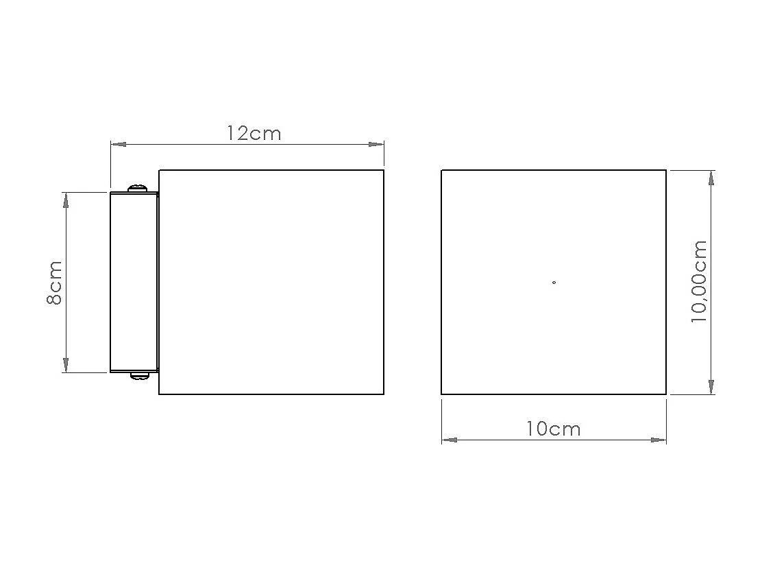 Wandleuchte Quad Industrie aus  Beton - 1 lichtquellen - L.10 x H. cm - Beige