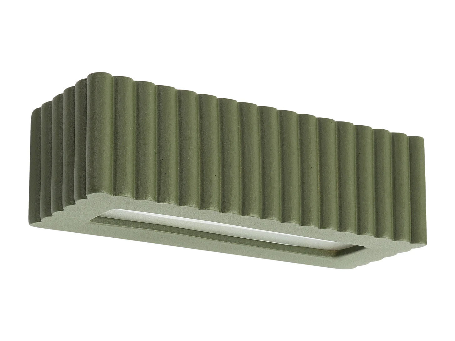 Lámpara de pared Rigata moderno de cerámica - 1 fuentes luminosas - L.34 x A.10 cm - verde oliva