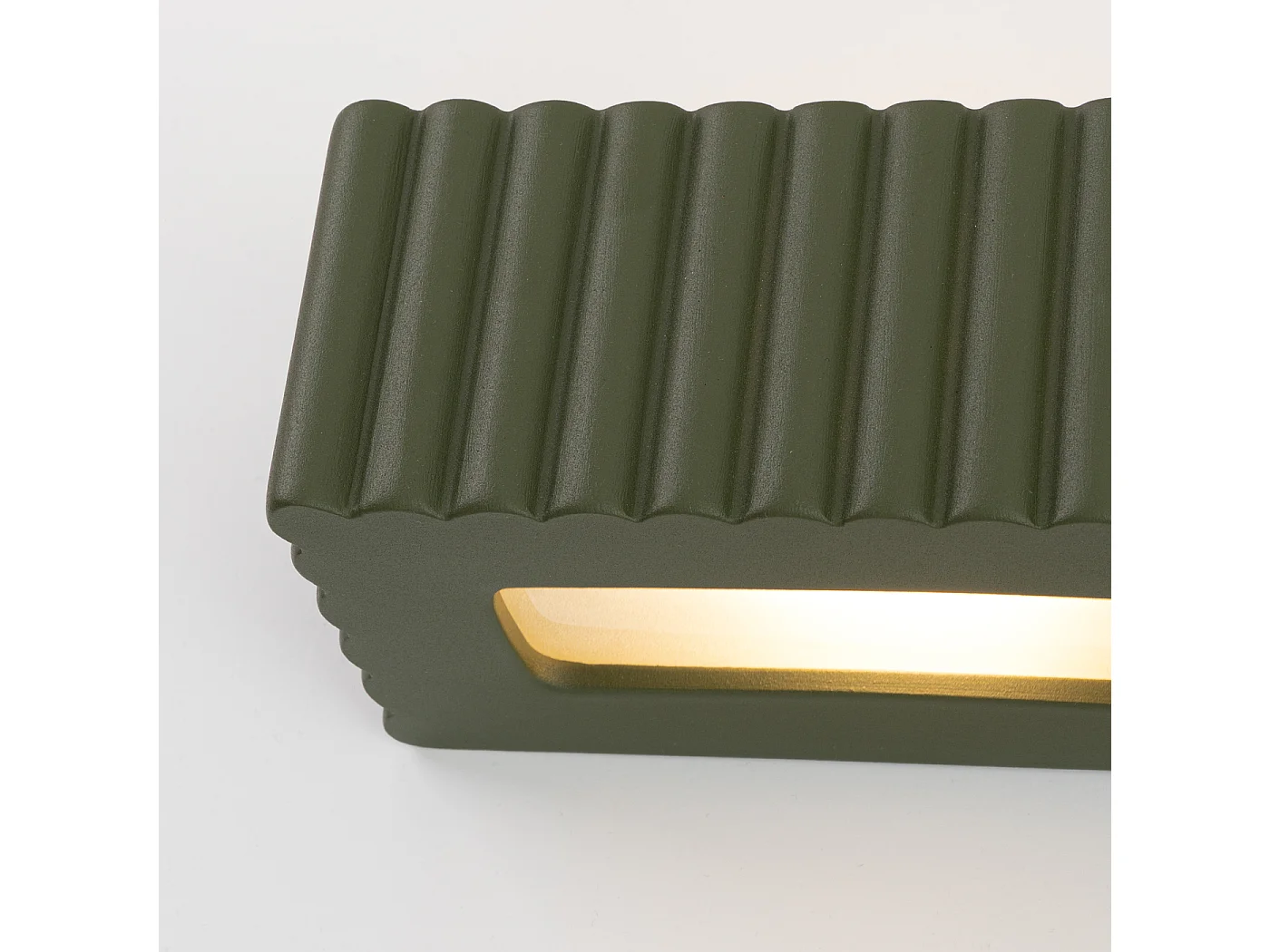 Lámpara de pared Rigata moderno de cerámica - 1 fuentes luminosas - L.34 x A.10 cm - verde oliva