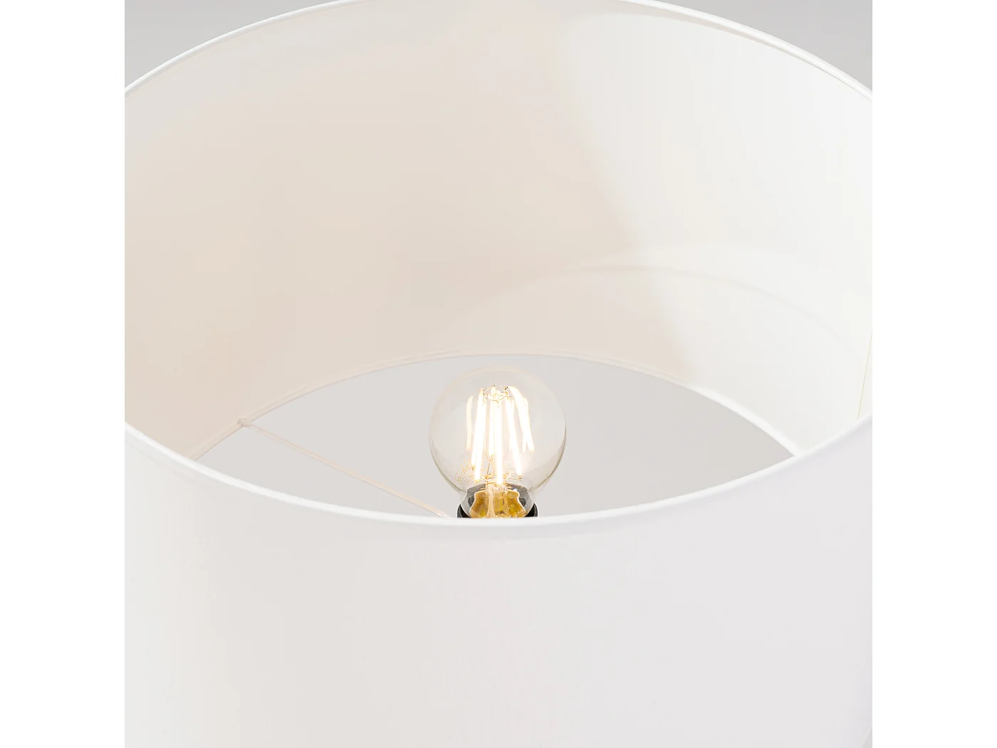 Lámpara de pie Natt moderno de tela/PVC/madera - 1 fuentes luminosas - L.77 x A.140 cm - madera blanca/natural