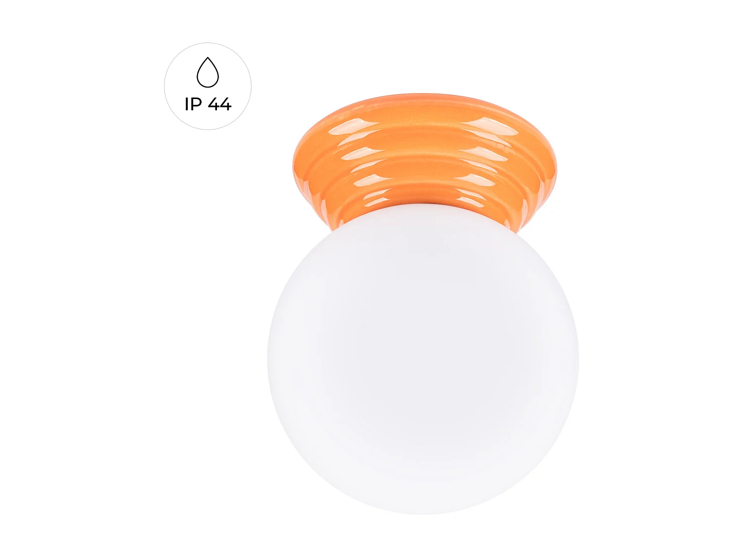 Lámpara de techo Zori minimalista de cerámica/vidrio vidriado - 1 fuentes luminosas - L.12 x A.12 cm - naranja
