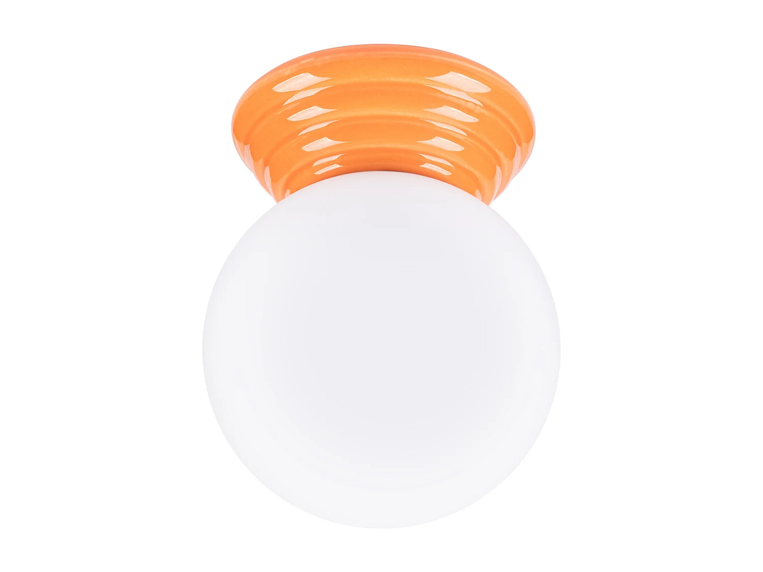 Lámpara de techo Zori minimalista de cerámica/vidrio vidriado - 1 fuentes luminosas - L.12 x A.12 cm - naranja