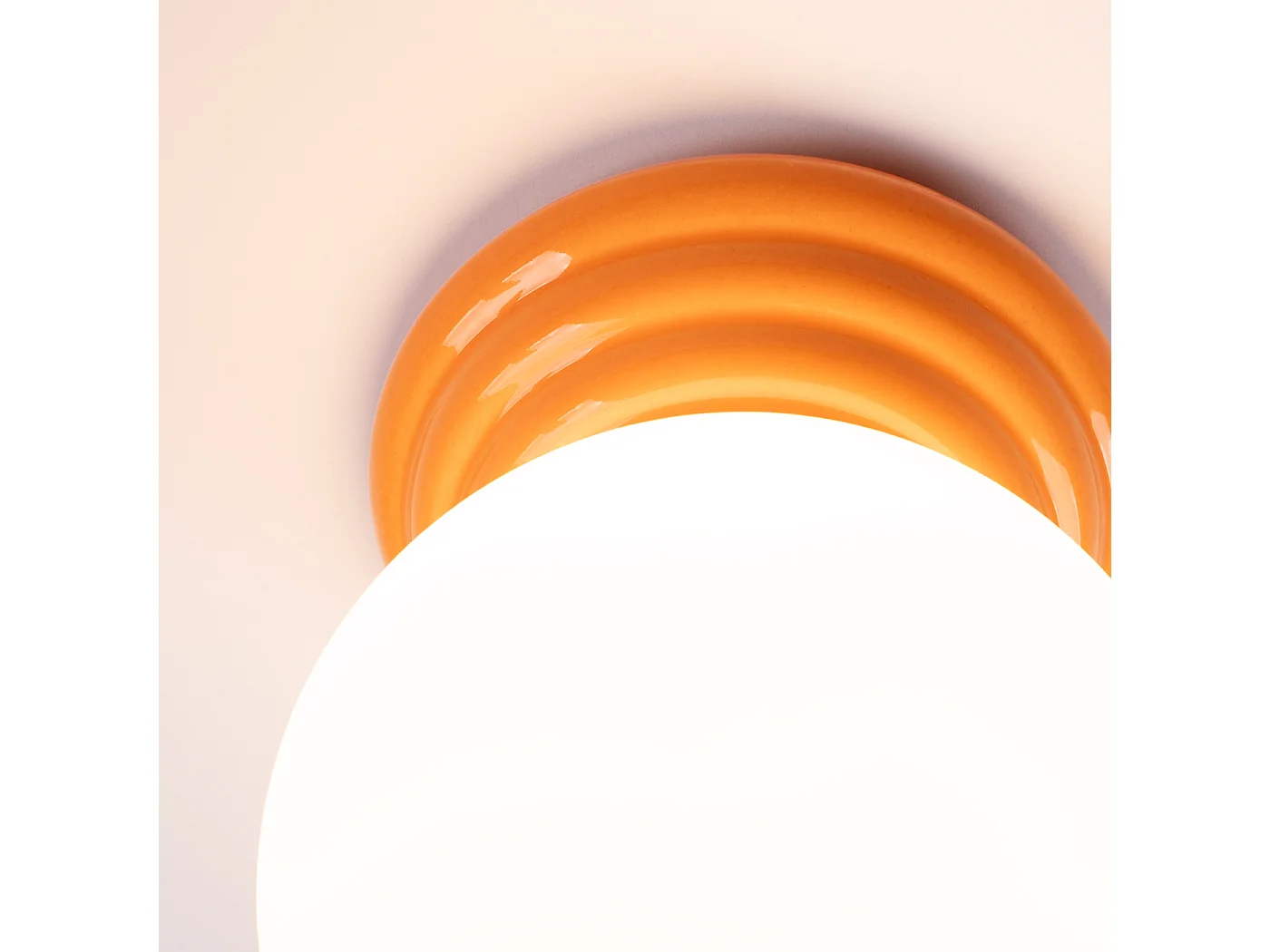 Lámpara de techo Zori minimalista de cerámica/vidrio vidriado - 1 fuentes luminosas - L.12 x A.12 cm - naranja