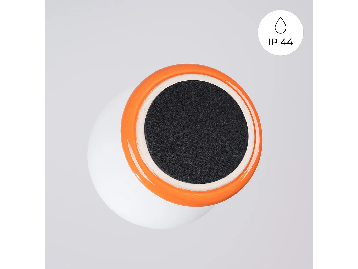 Plafonnier minimaliste en céramique émaillée/verre - 1 sources lumineuses - L.12 x H.12 cm - orange