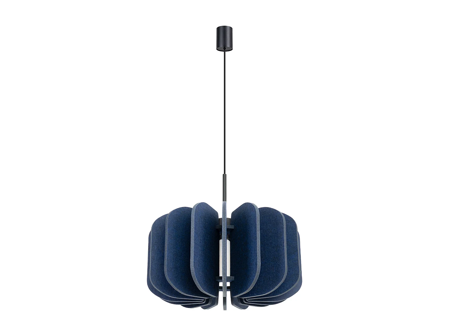 Lámpara colgante Mula moderno de fieltro/acero - 1 fuentes luminosas - L.45 x A.146 cm - azul marino/negro