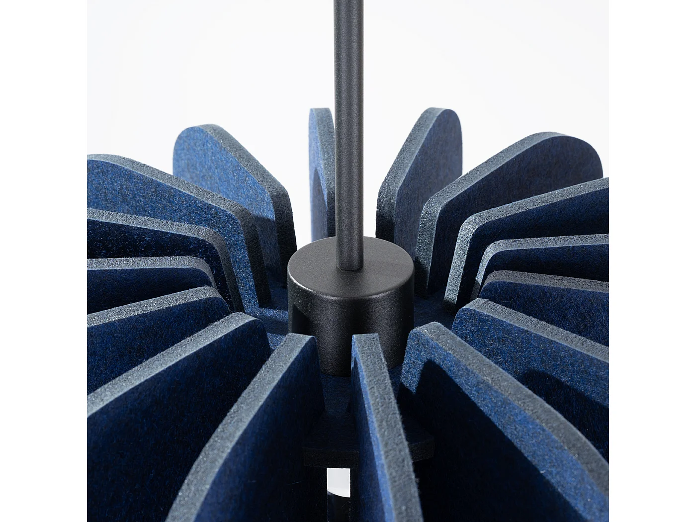 Lámpara colgante Mula moderno de fieltro/acero - 1 fuentes luminosas - L.45 x A.146 cm - azul marino/negro