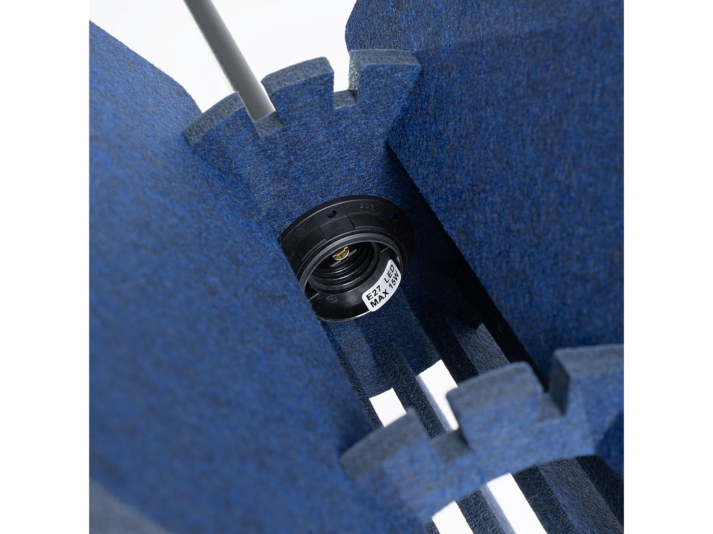 Lámpara colgante Mula moderno de fieltro/acero - 1 fuentes luminosas - L.45 x A.146 cm - azul marino/negro