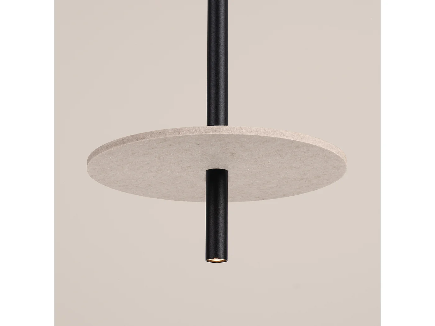 Lámpara colgante Feltro moderno de fieltro/acero - 1 fuentes luminosas - L.30 x A.126 cm - beige/negro