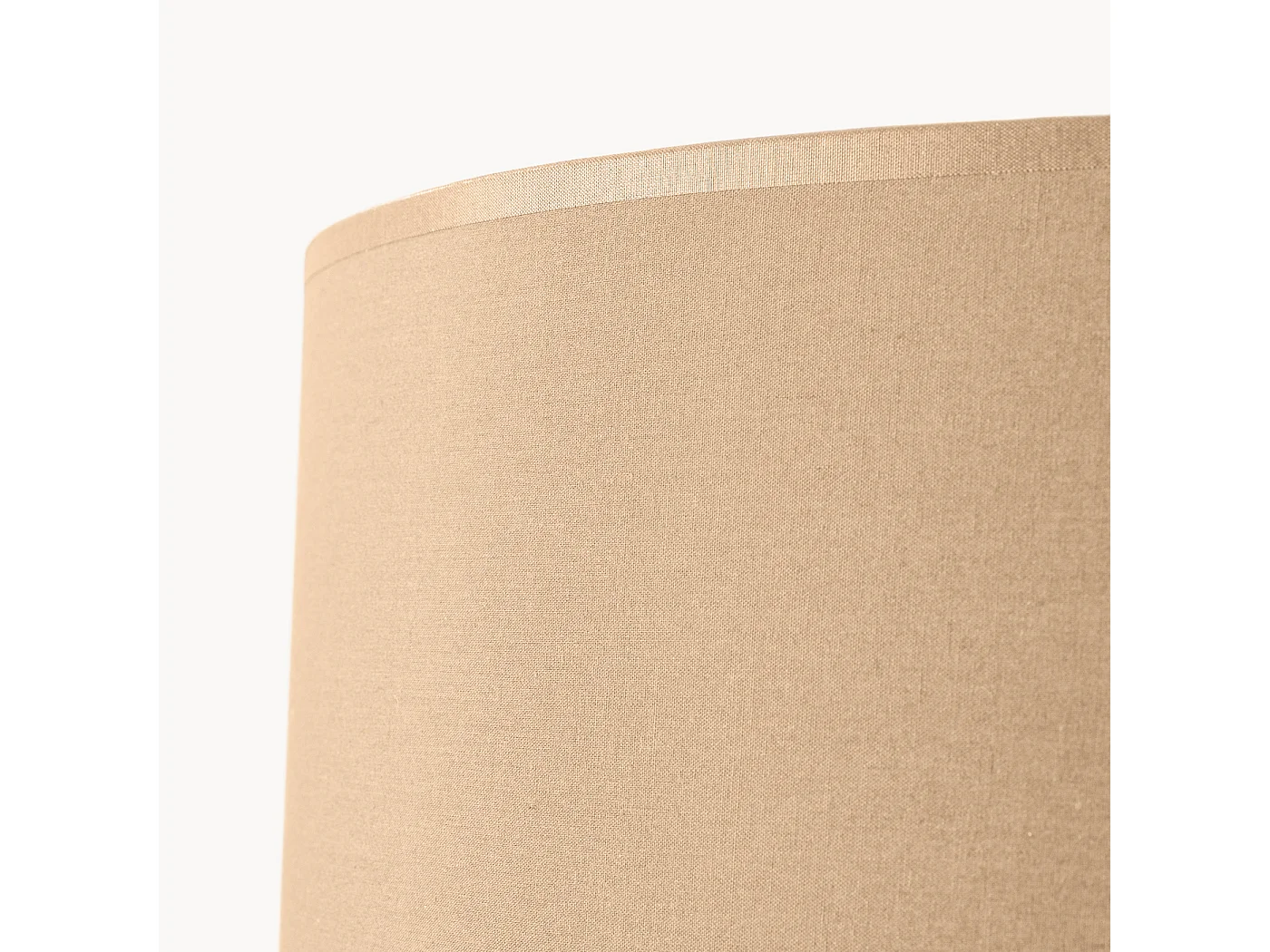 Lampadaire moderne en tissu/PVC/bois - 1 sources lumineuses - L.77 x H.140 cm - taupe/bois naturel