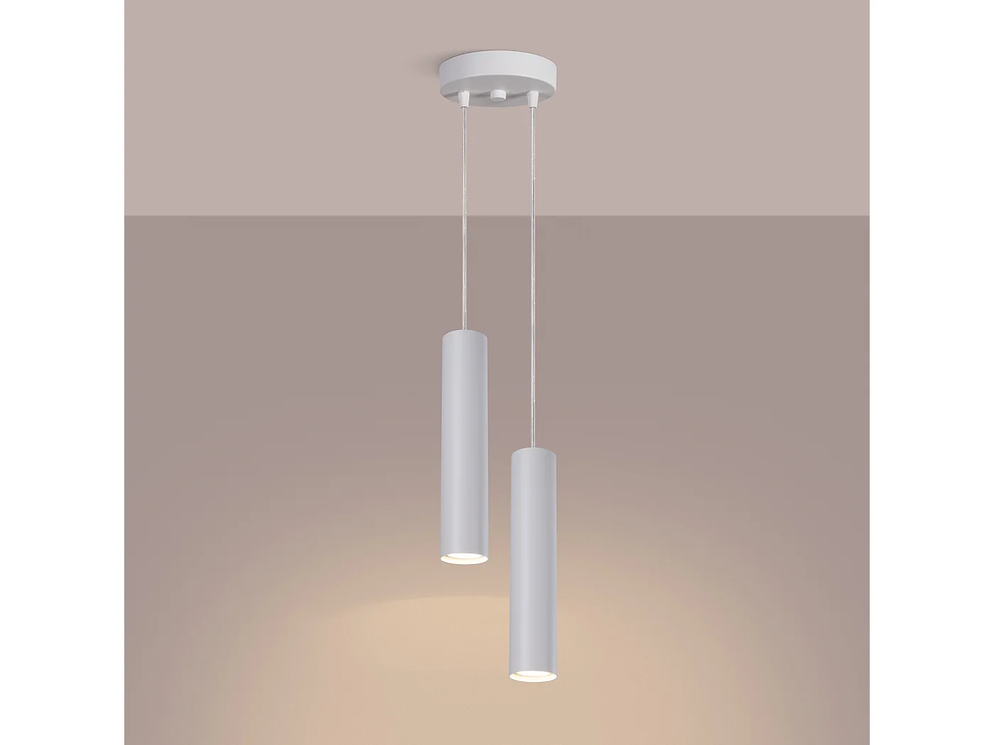 Hängelampe Lagos modern aus  Stahl - 2 lichtquellen - L.15 x H. cm - Weiß