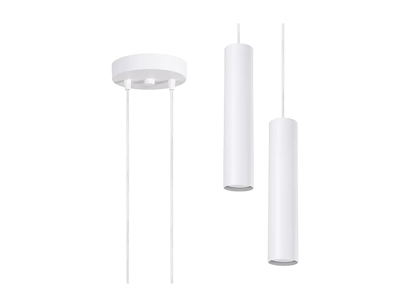 Hängelampe Lagos modern aus  Stahl - 2 lichtquellen - L.15 x H. cm - Weiß