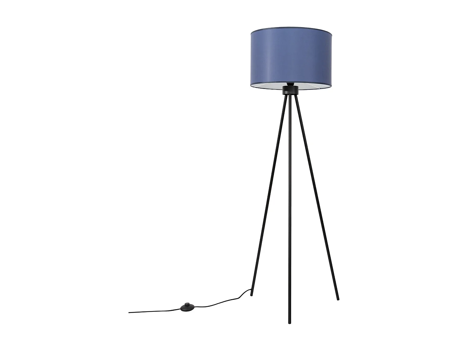 Lámpara de pie Nevia minimalista de tela/PVC/acero - 1 fuentes luminosas - L.40 x A.135 cm - azul marino/negro