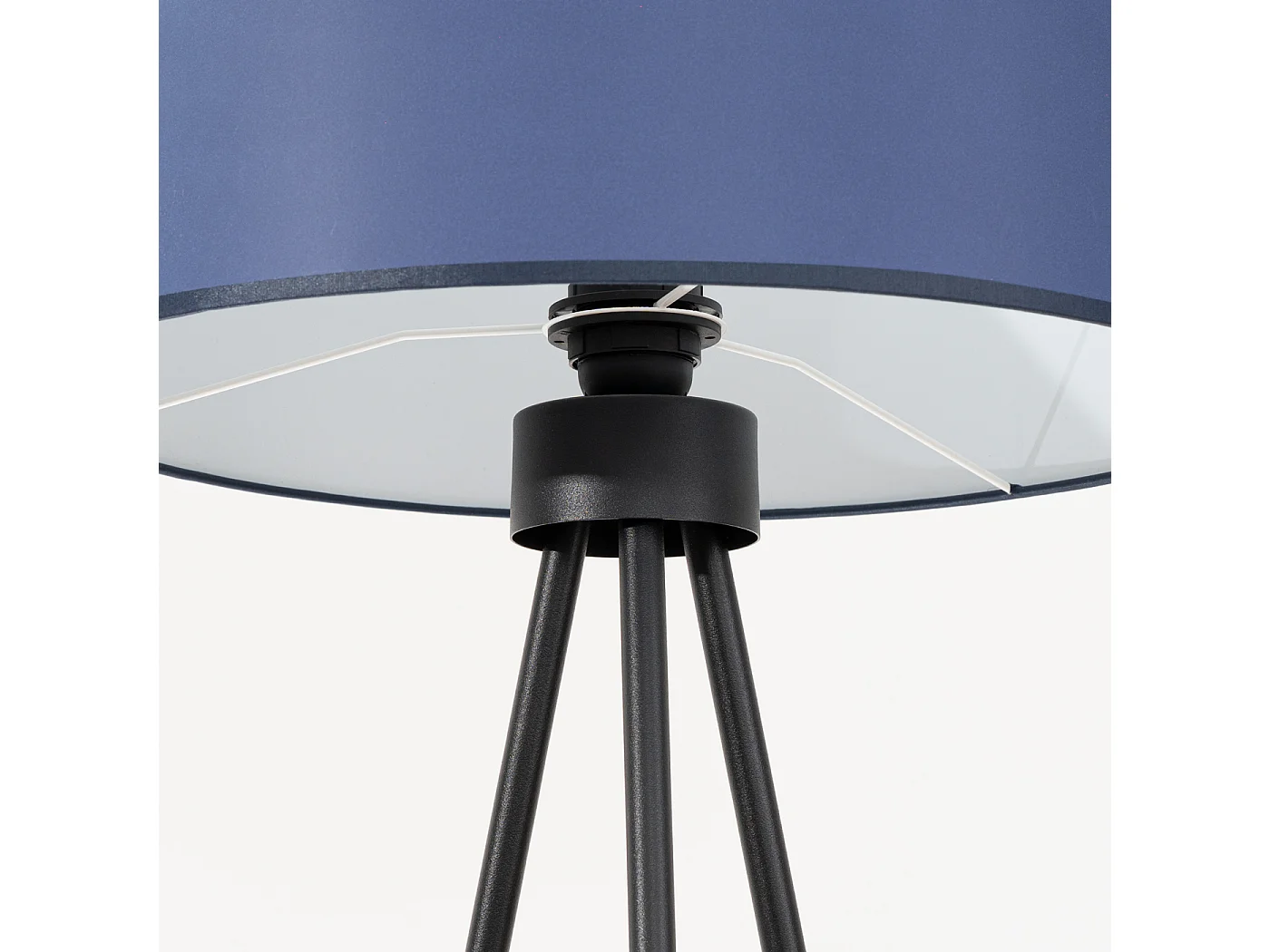 Lámpara de pie Nevia minimalista de tela/PVC/acero - 1 fuentes luminosas - L.40 x A.135 cm - azul marino/negro