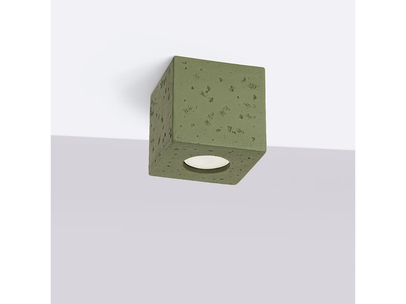 Deckenleuchte Quad Industrie aus  Beton - 1 lichtquellen - L.10 x H. cm - olivgrün