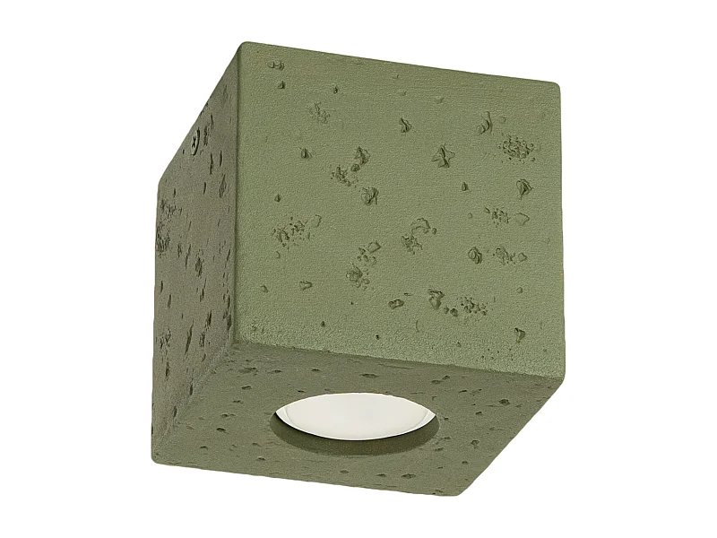 Deckenleuchte Quad Industrie aus  Beton - 1 lichtquellen - L.10 x H. cm - olivgrün