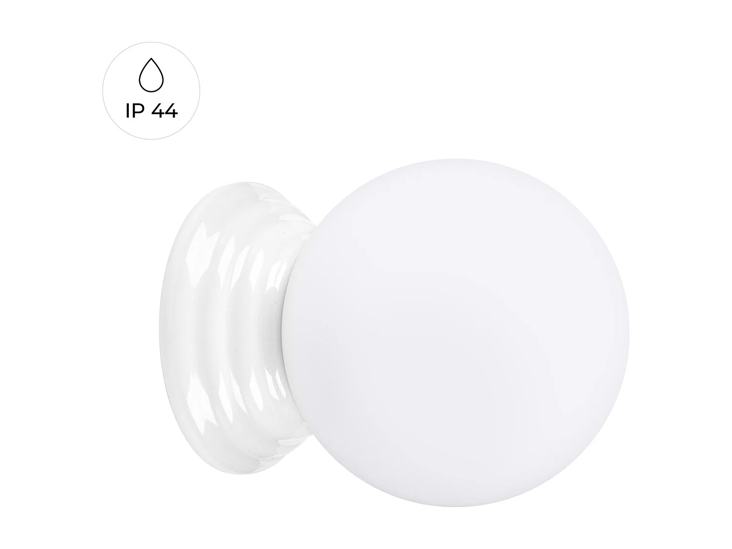 Lámpara de pared Zori minimalista de cerámica/vidrio vidriado - 1 fuentes luminosas - L.12 x A.12 cm - blanco