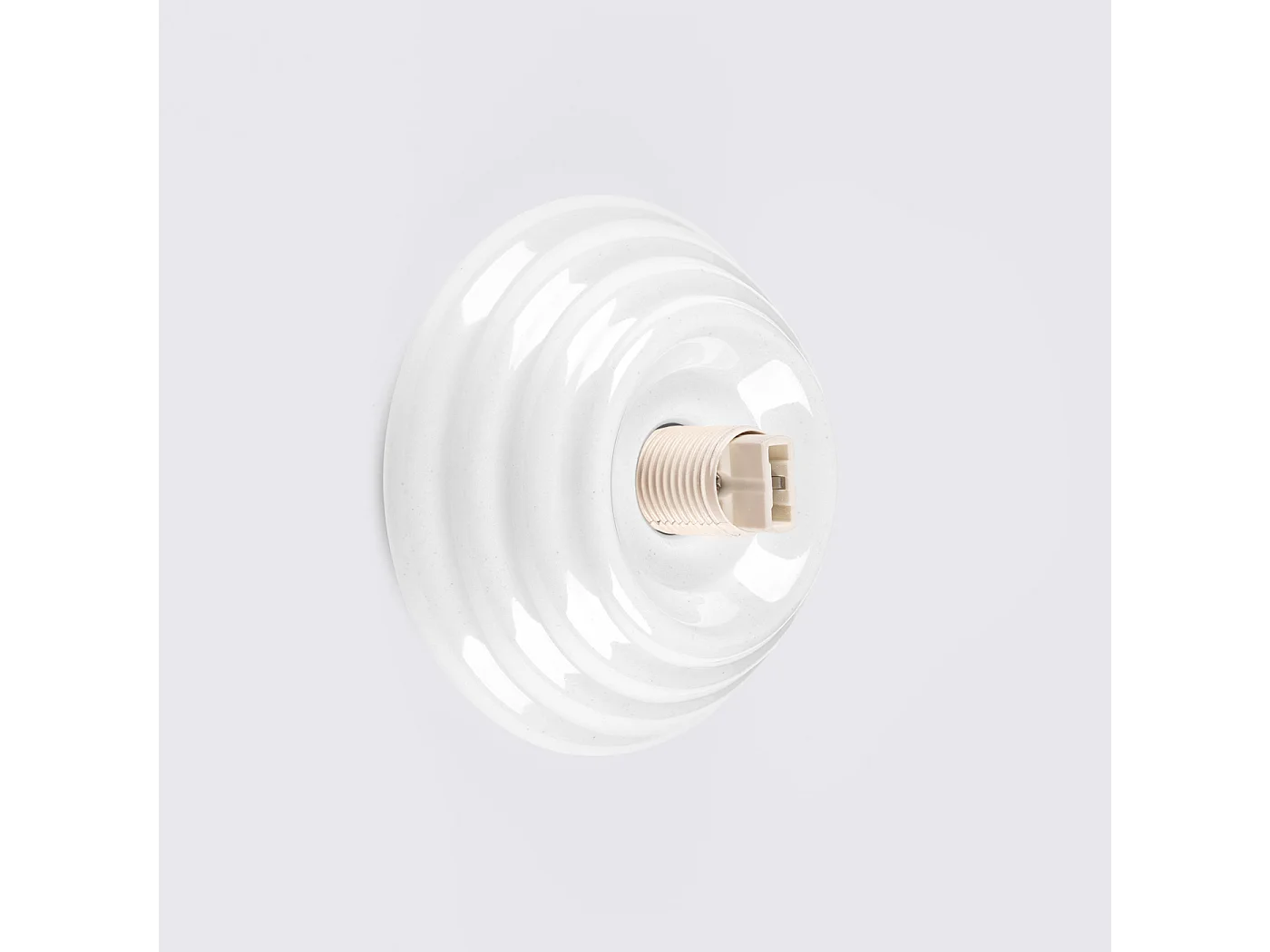 Lámpara de pared Zori minimalista de cerámica/vidrio vidriado - 1 fuentes luminosas - L.12 x A.12 cm - blanco