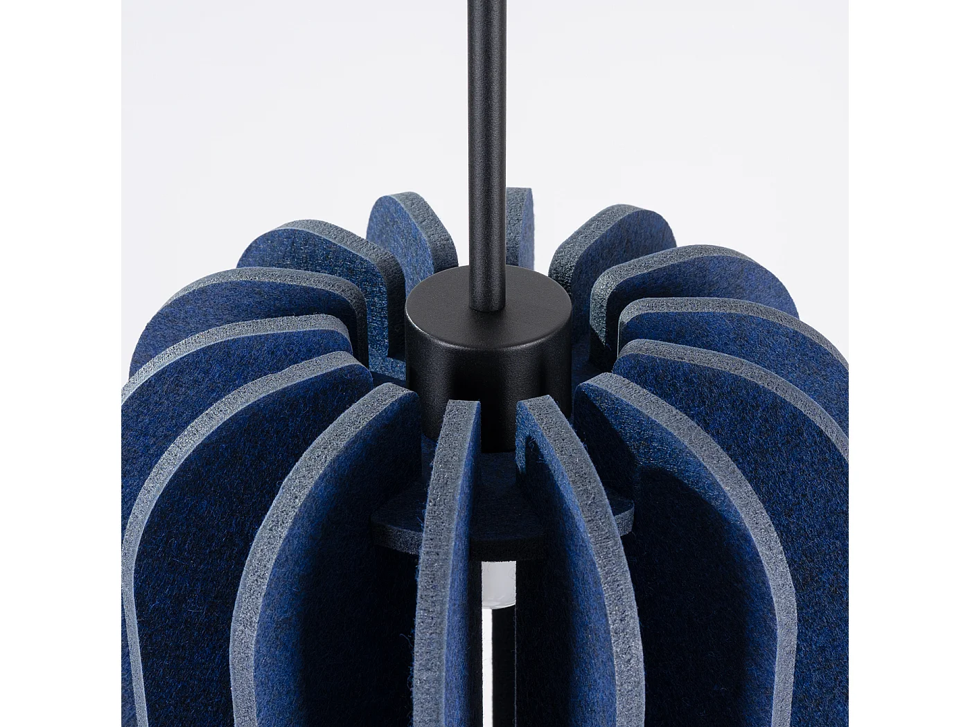 Lámpara colgante Mula moderno de fieltro/acero - 1 fuentes luminosas - L.27 x A.165 cm - azul marino/negro