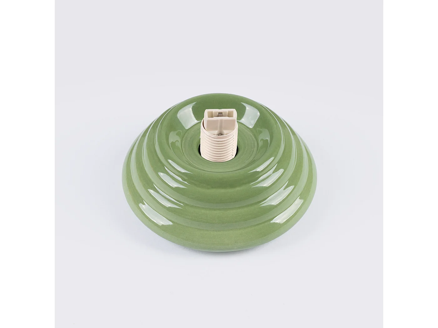 Lámpara de techo Zori minimalista de cerámica/vidrio vidriado - 1 fuentes luminosas - L.12 x A.12 cm - verde oliva