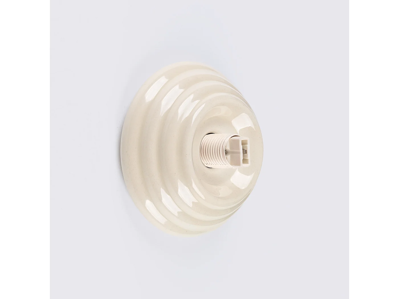 Lámpara de pared Zori minimalista de cerámica/vidrio vidriado - 1 fuentes luminosas - L.12 x A.12 cm - beige