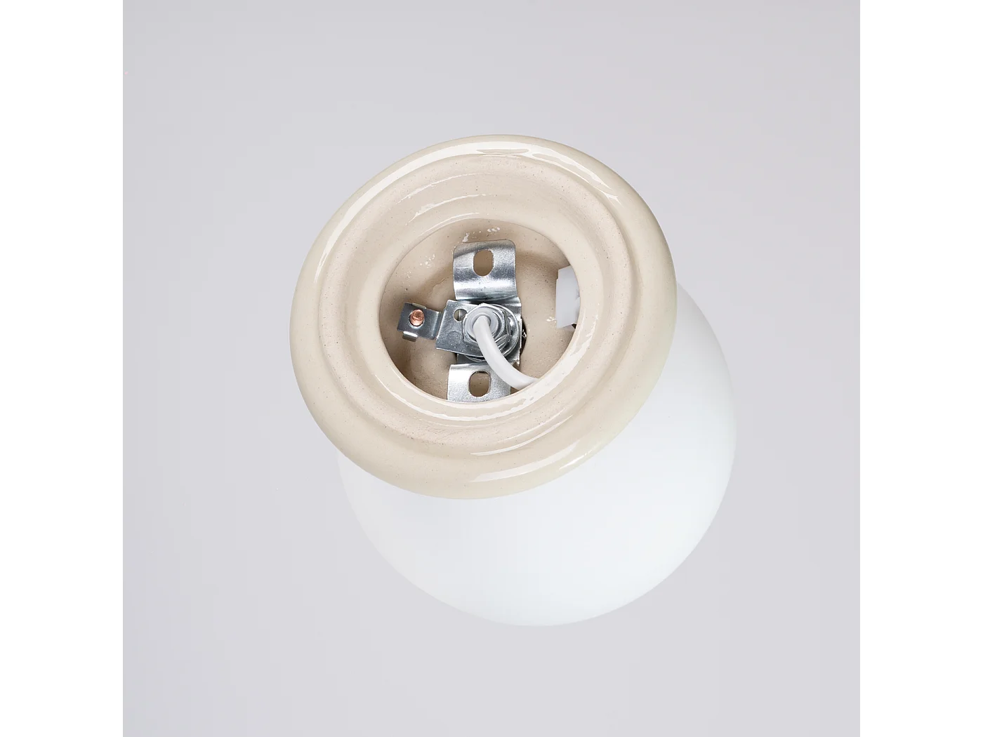 Lámpara de pared Zori minimalista de cerámica/vidrio vidriado - 1 fuentes luminosas - L.12 x A.12 cm - beige