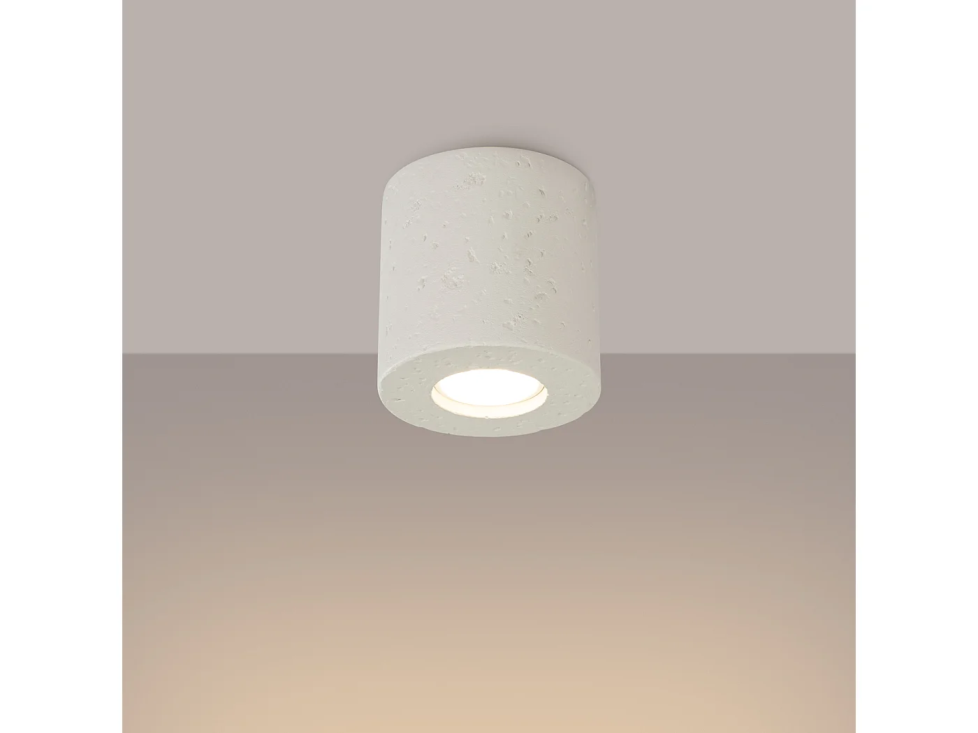 Lámpara de techo Orbis industrial de concreto - 1 fuentes luminosas - L.10 x A.10 cm - beige