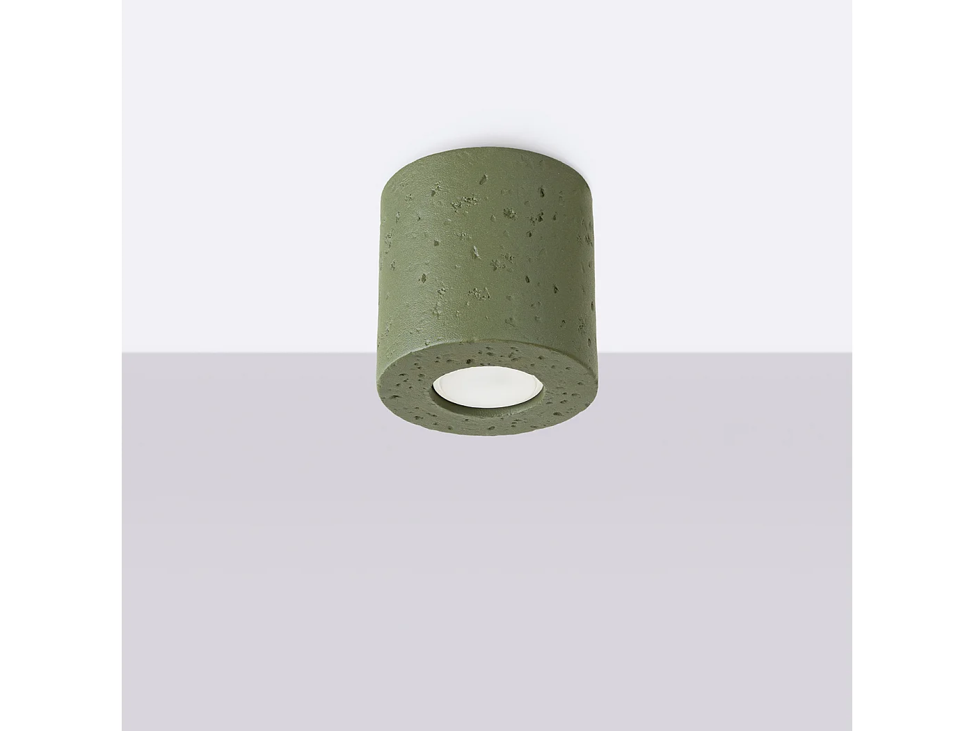 Deckenleuchte Orbis Industrie aus  Beton - 1 lichtquellen - L.10 x H. cm - olivgrün