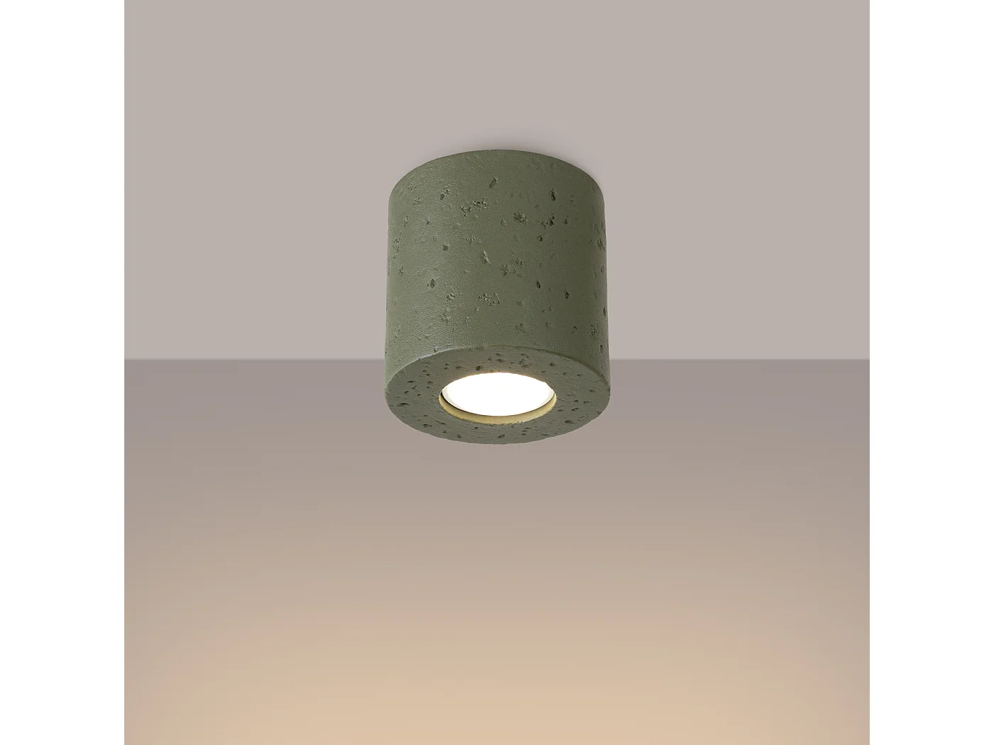 Deckenleuchte Orbis Industrie aus  Beton - 1 lichtquellen - L.10 x H. cm - olivgrün