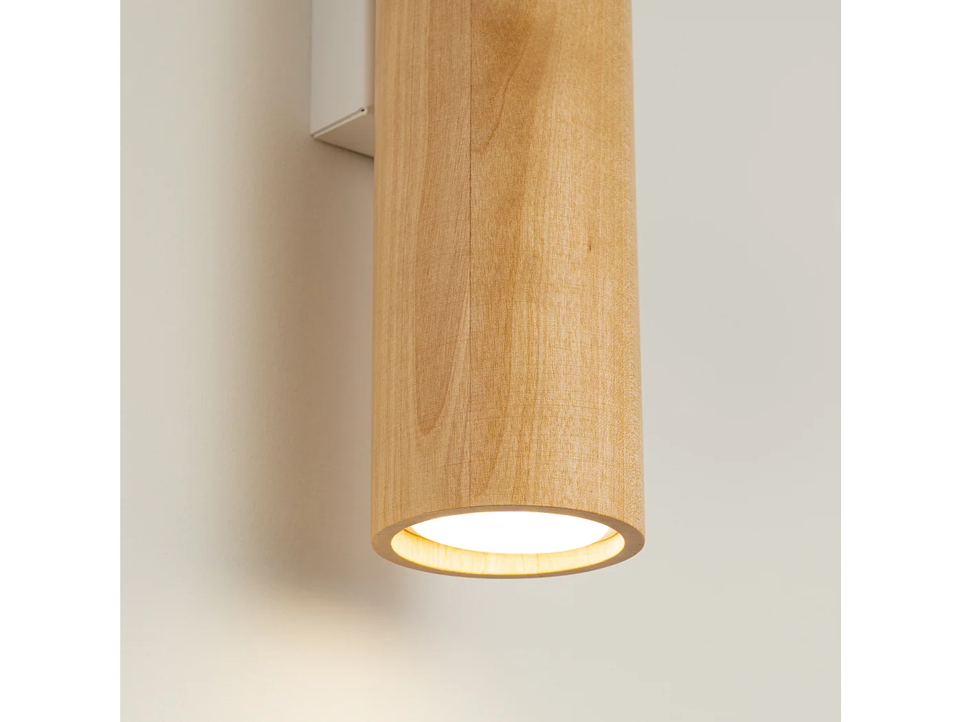 Candeeiro de parede Lino moderno, madeira/aço - 2 lichtbronnen - L.6 x H.30 cm - madeira natural/branco