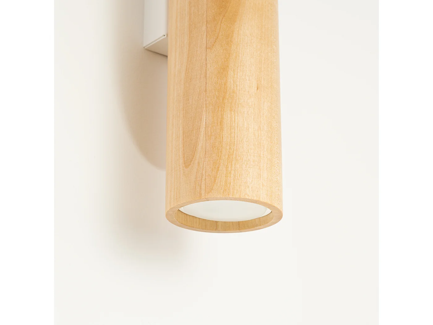 Candeeiro de parede Lino moderno, madeira/aço - 2 lichtbronnen - L.6 x H.30 cm - madeira natural/branco