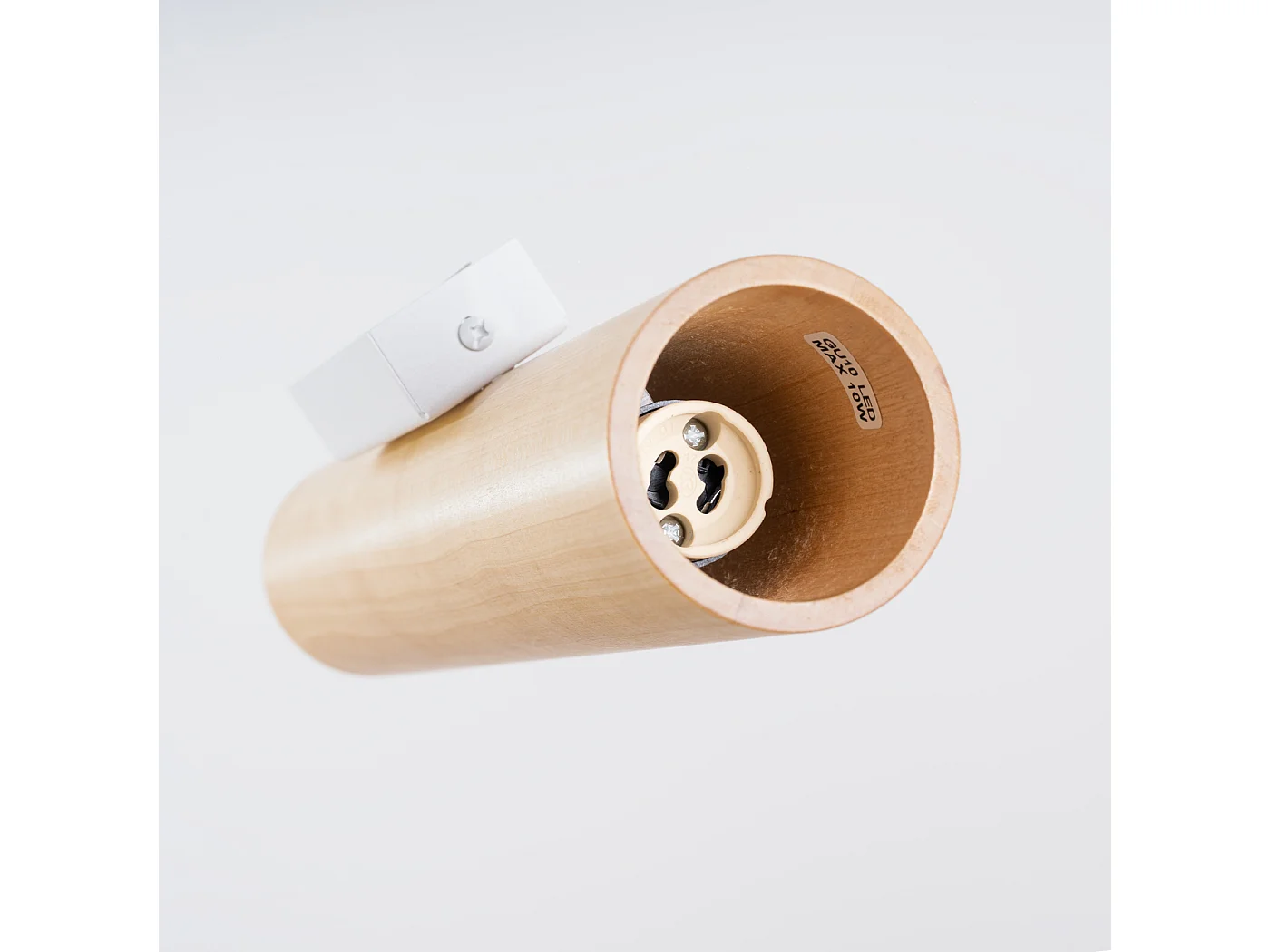 Candeeiro de parede Lino moderno, madeira/aço - 2 lichtbronnen - L.6 x H.30 cm - madeira natural/branco