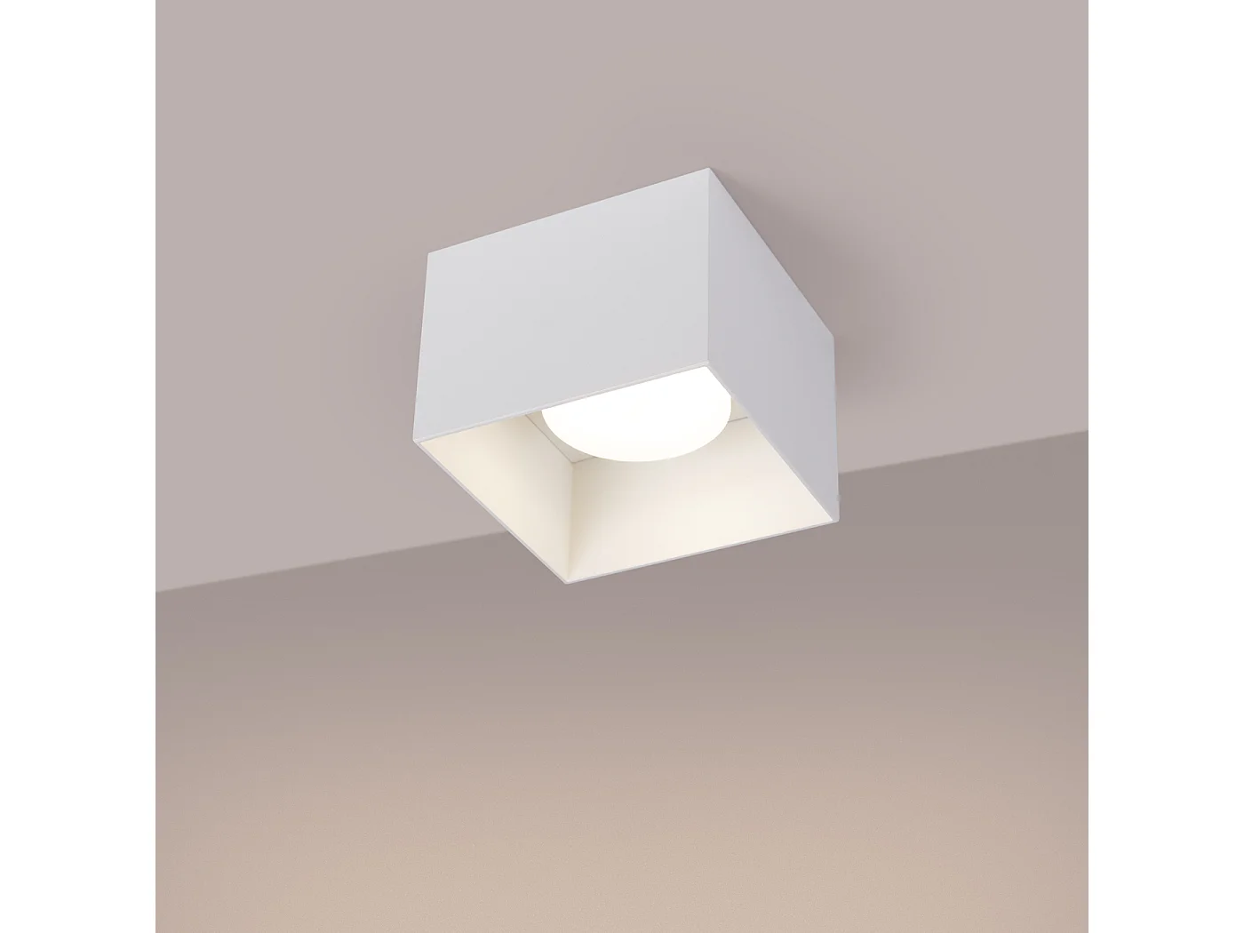 Candeeiro de teto Spoti moderno, alumínio - 1 lichtbronnen - L.12 x H.10 cm - branco