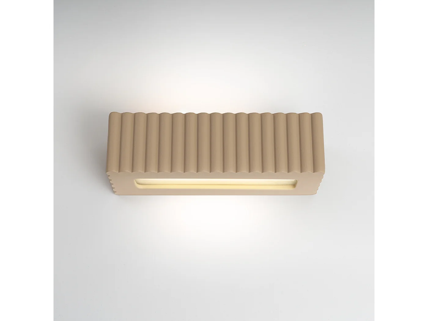 Lámpara de pared Rigata moderno de cerámica - 1 fuentes luminosas - L.34 x A.10 cm - gris pardo