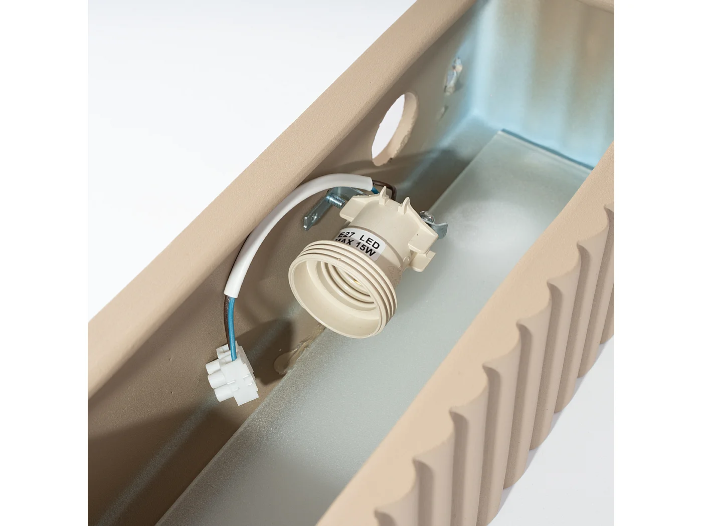 Lámpara de pared Rigata moderno de cerámica - 1 fuentes luminosas - L.34 x A.10 cm - gris pardo