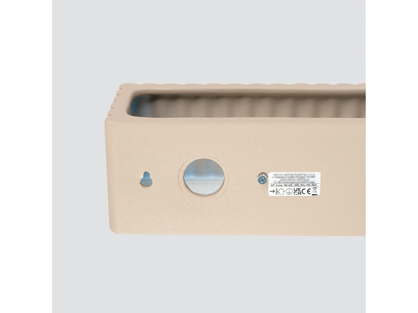 Lámpara de pared Rigata moderno de cerámica - 1 fuentes luminosas - L.34 x A.10 cm - gris pardo