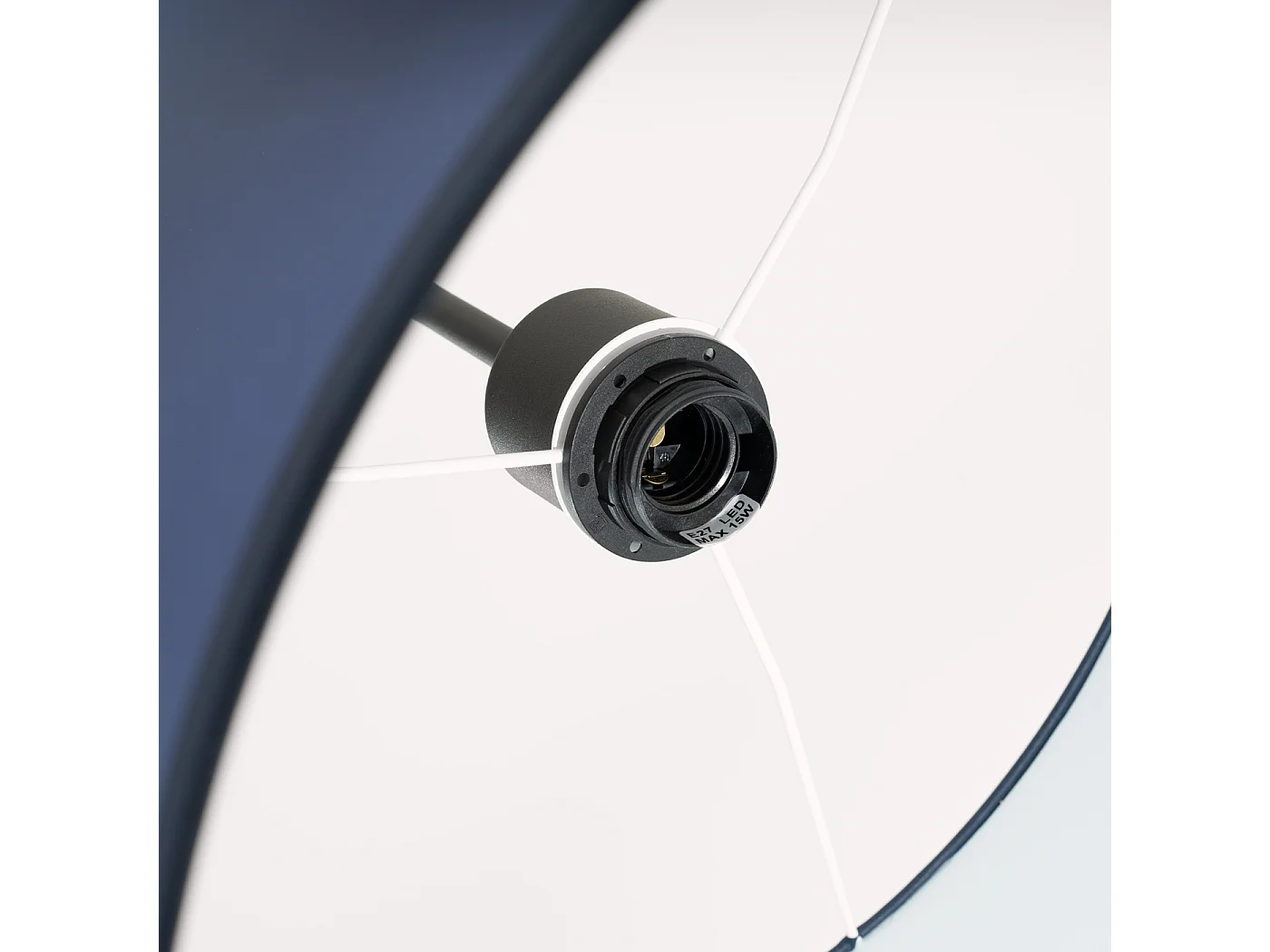 Hanglamp Nevia minimalist van  - 1 lichtbronnen - L.40 x H.137 cm - marineblauw/zwart