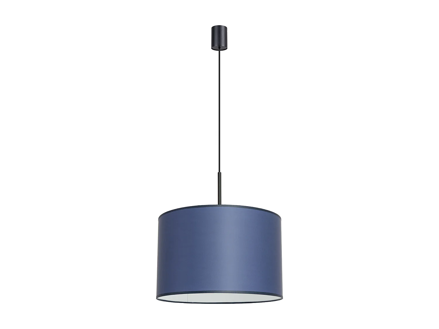 Lampe suspendue minimaliste en PVC - 1 sources lumineuses - L.40 x H.137 cm - bleu marine/noir