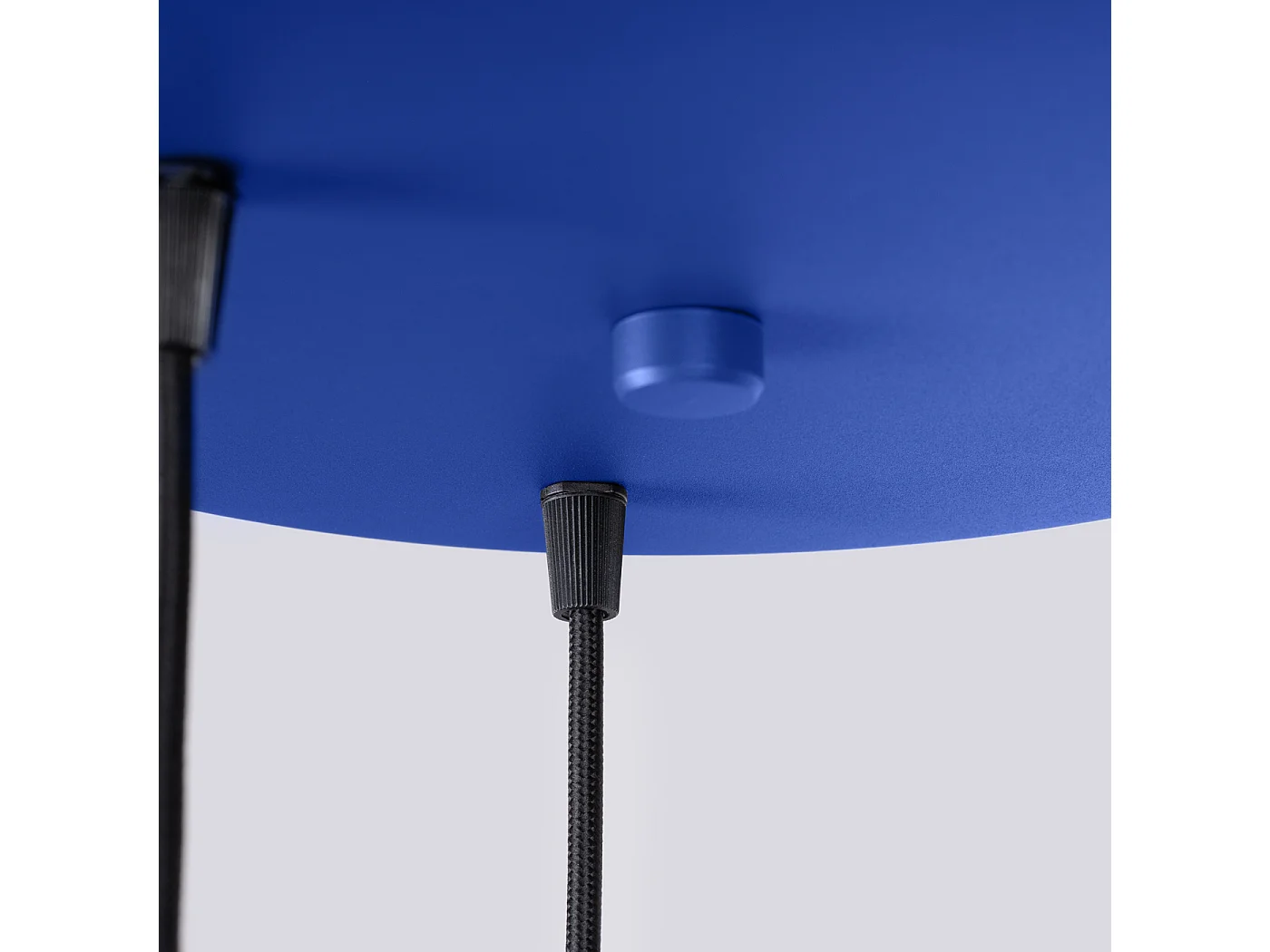 Lámpara colgante Estria desván de acero/aluminio - 3 fuentes luminosas - L.30 x A.120 cm - blanco/ultramar