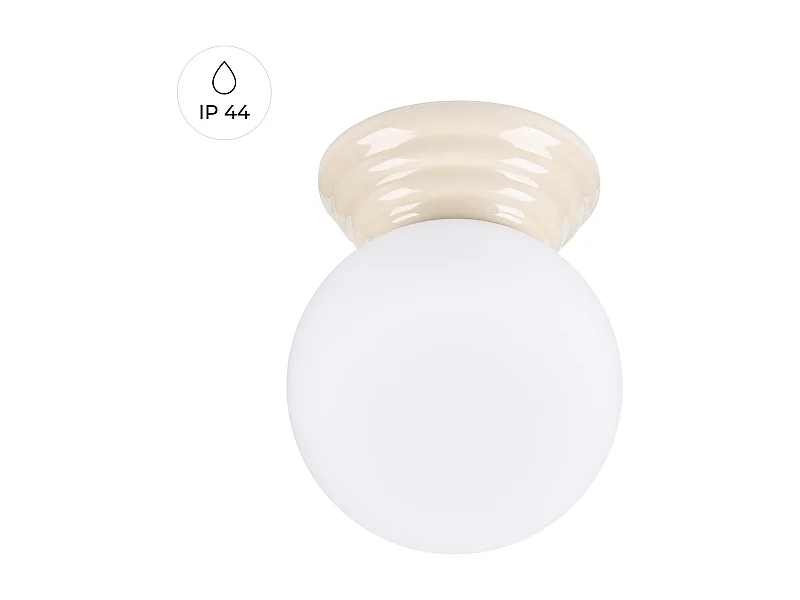 Plafondlamp Zori minimalist van  - 1 lichtbronnen - L.12 x H.12 cm - beige