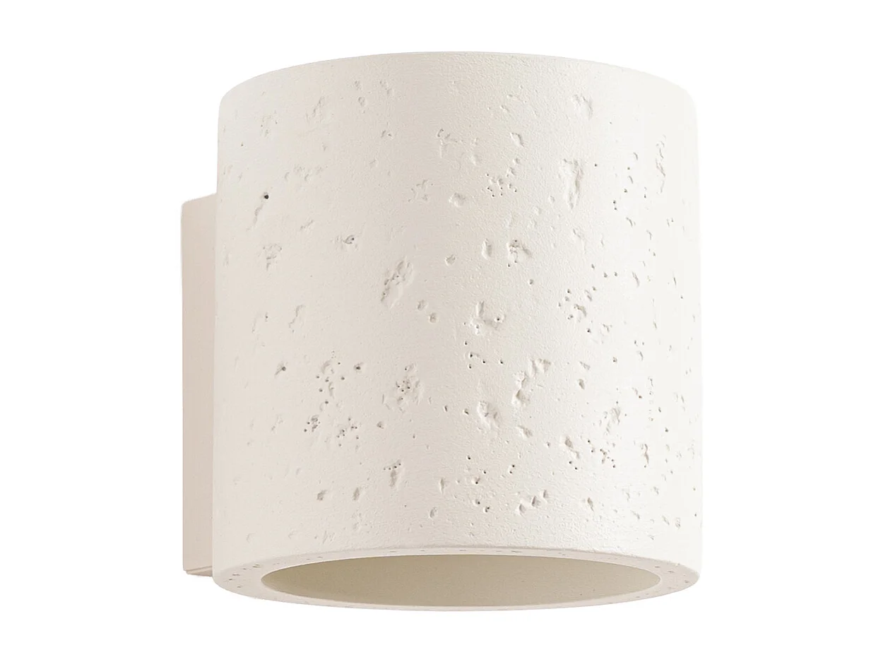 Lámpara de pared Orbis industrial de concreto - 1 fuentes luminosas - L.10 x A.10 cm - beige