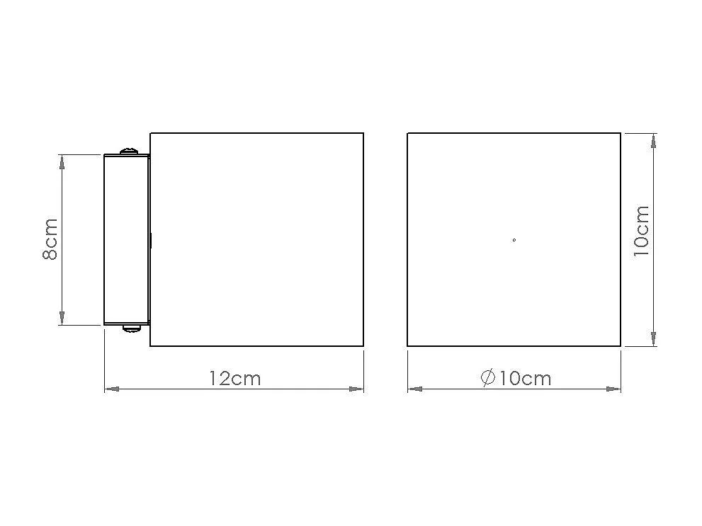 Lámpara de pared Orbis industrial de concreto - 1 fuentes luminosas - L.10 x A.10 cm - beige