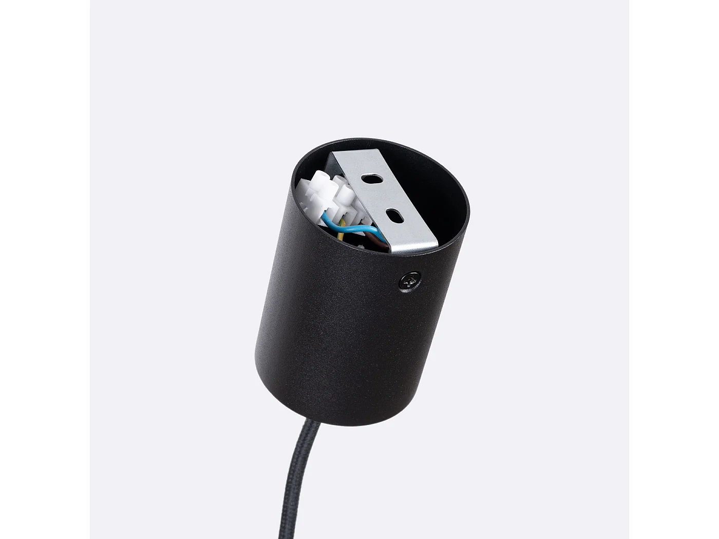 Lampe suspendue moderne en feutre/acier - 1 sources lumineuses - L.27 x H.165 cm - jaune/noir