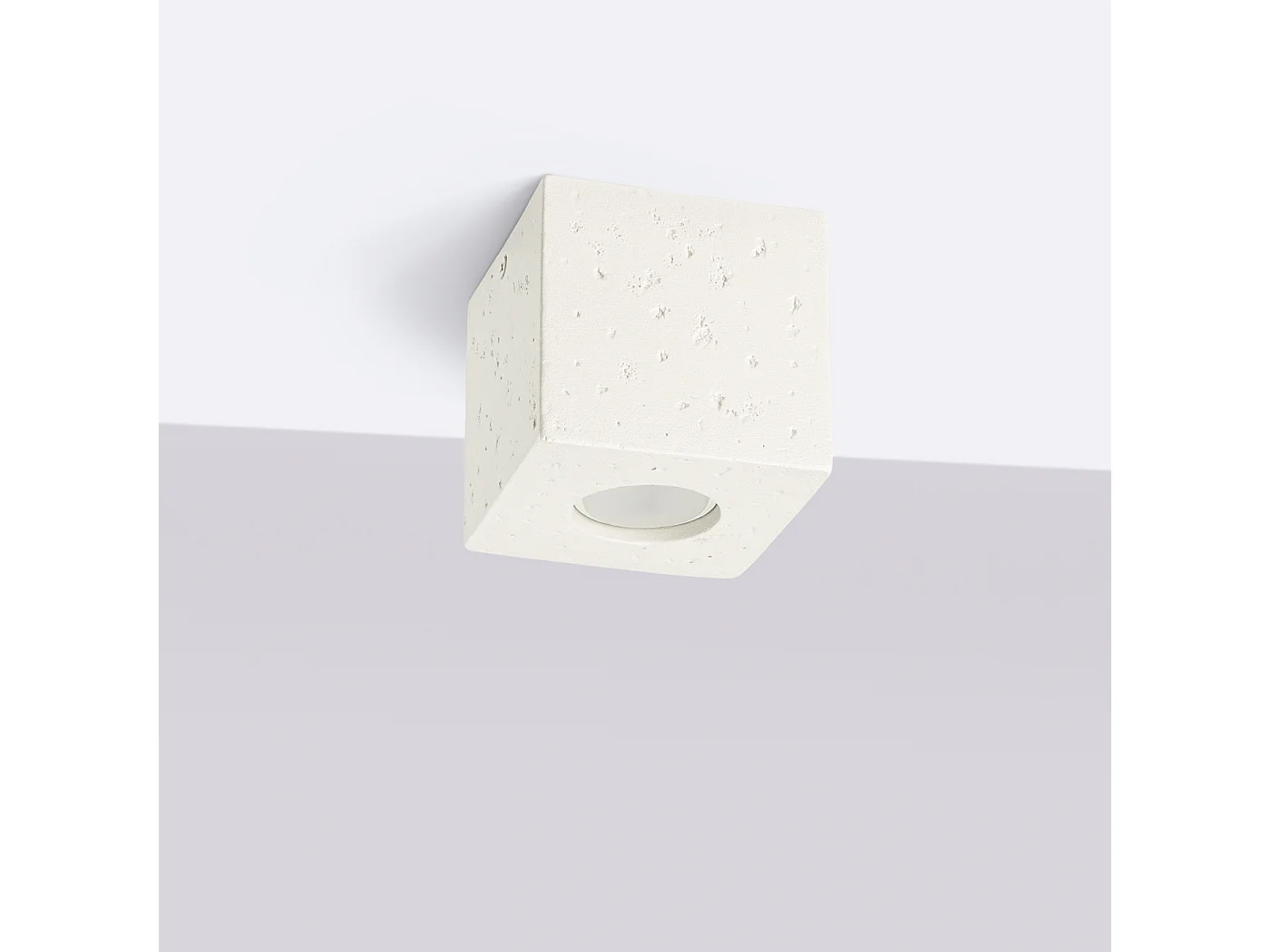 Lámpara de techo Quad industrial de concreto - 1 fuentes luminosas - L.10 x A.10 cm - beige