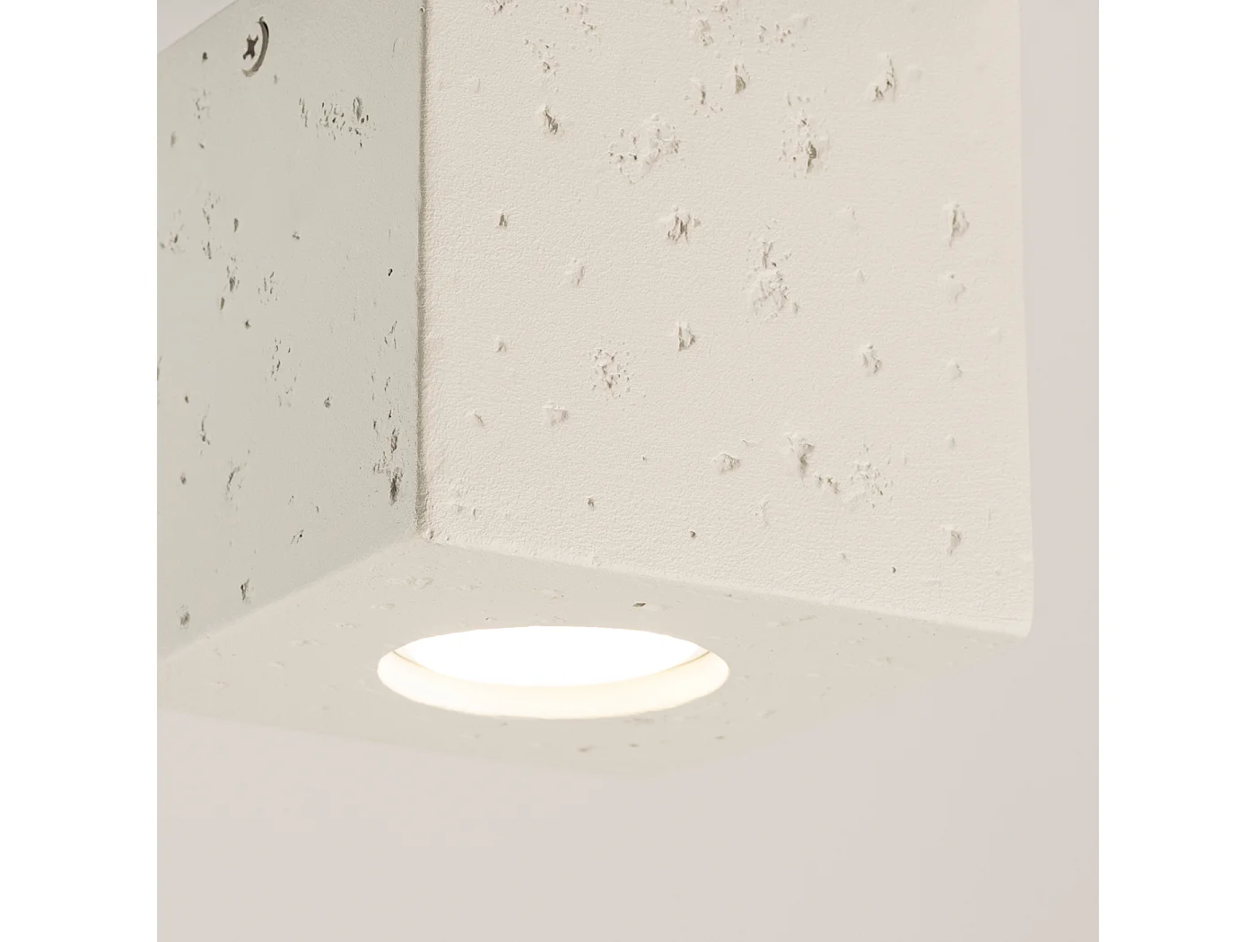 Lámpara de techo Quad industrial de concreto - 1 fuentes luminosas - L.10 x A.10 cm - beige