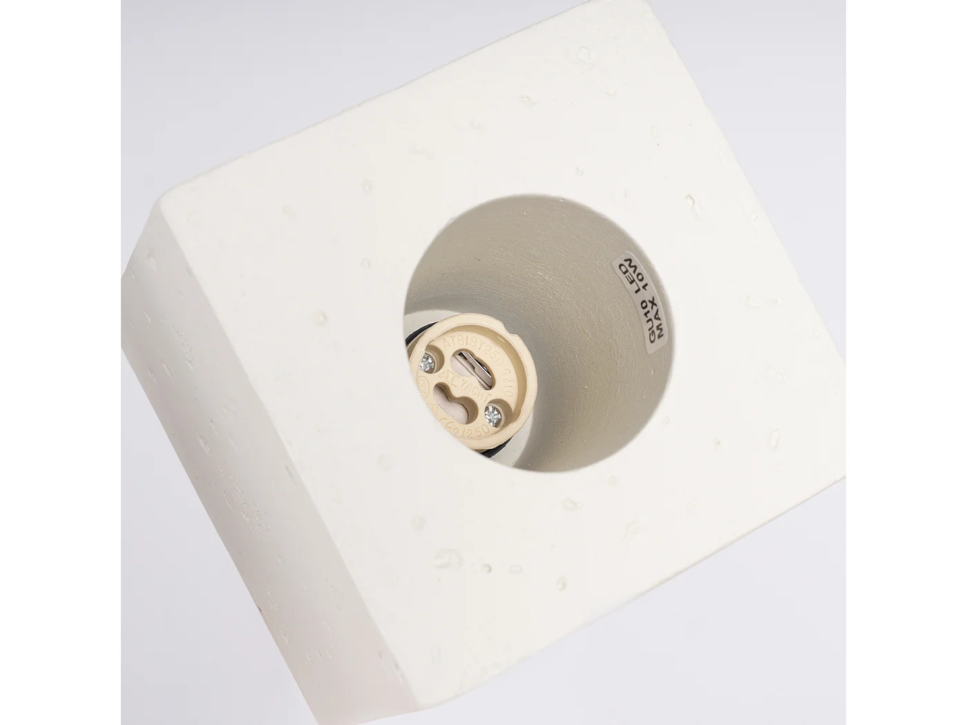 Lámpara de techo Quad industrial de concreto - 1 fuentes luminosas - L.10 x A.10 cm - beige